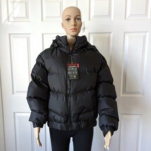 NWT Black Canada Weather Gear Bubble Bomber Jacket with Hood Women's Siz…